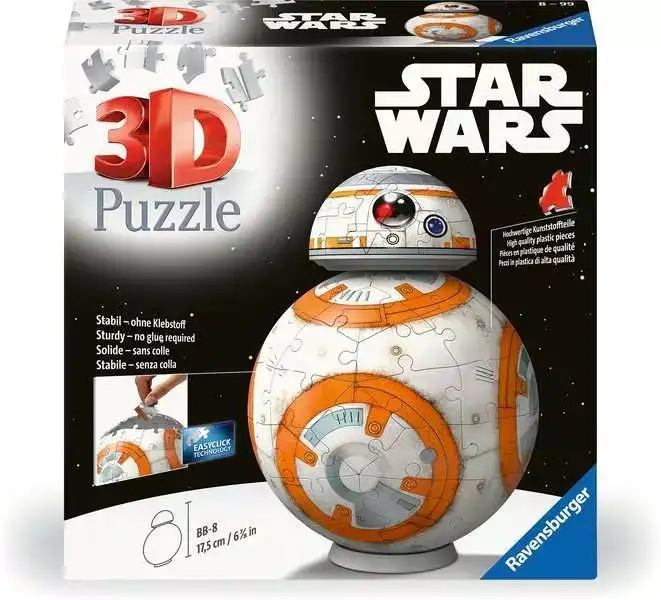 Ravensburger 3D Puzzle: Star Wars BB-8 Puzzle 3D 99 pz Televisione/film cod. 11578