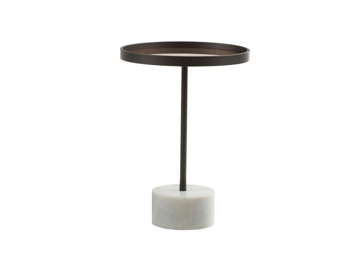 Cassina 194 9 Tavolino H.55 - Base in marmo di Carrara/Alluminio-Vetro Caffè