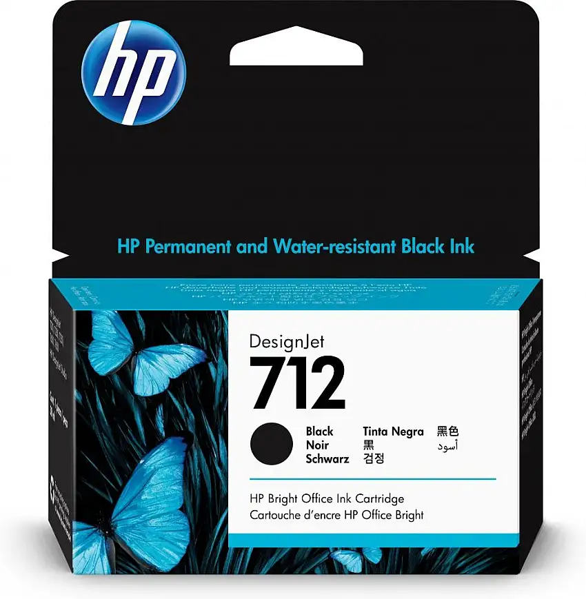 HP Cartuccia di inchiostro nero originale DesignJet 712 da 38 ml cod. 3ED70A
