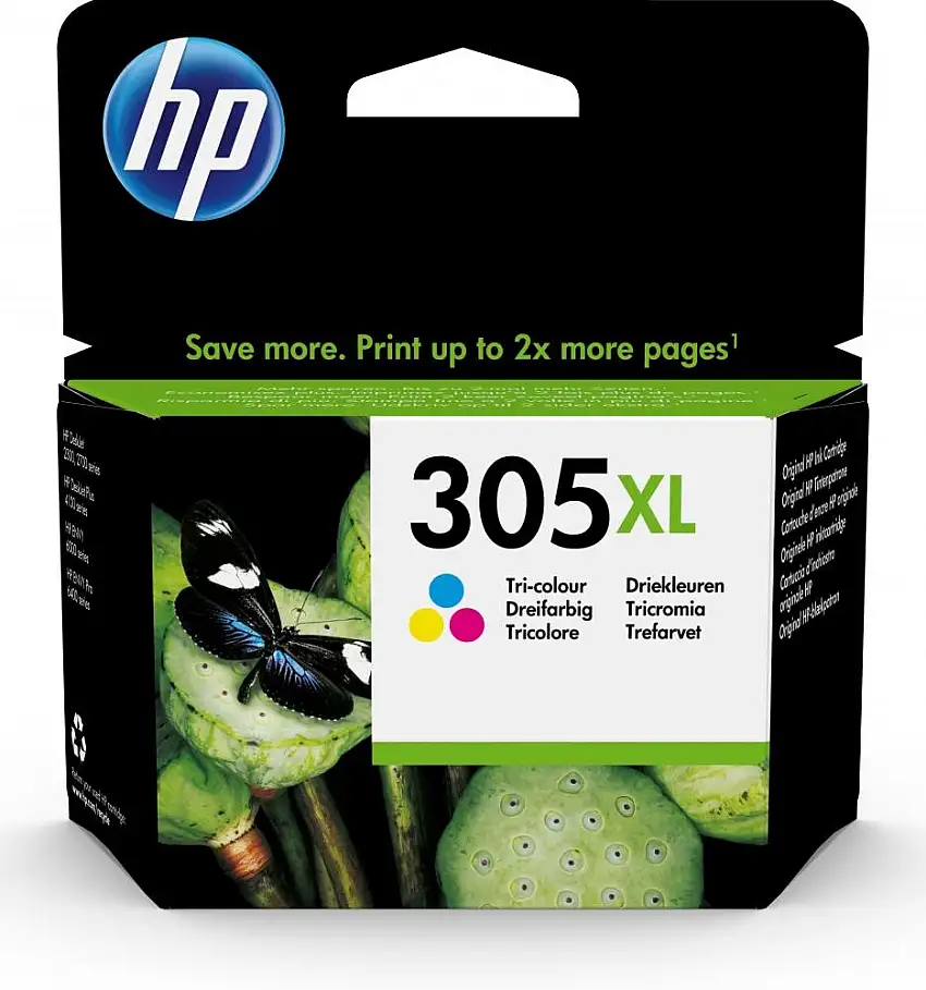 HP Cartuccia di inchiostro tricromia originale ad alta capacità 305XL cod. 3YM63AE