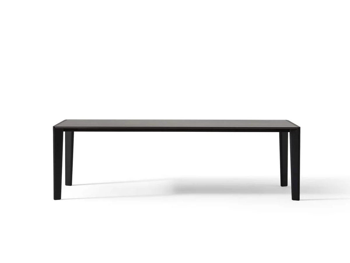 Cassina 481 Longplane Tavolo Allungabile - Rovere tinto Nero / Metallo Peltro Striato