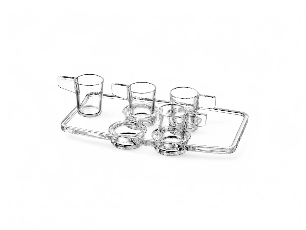 Arnolfo Di Cambio Cuadriga Set Caffè - Vassoio con 4 Tazze per Caffè Espresso Espresso cups and tray
