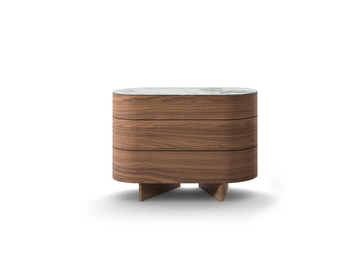 Cassina 558 Rondos Cassettiera L. 120 cm – Noce Canaletto / Bianco Carrara Opaco