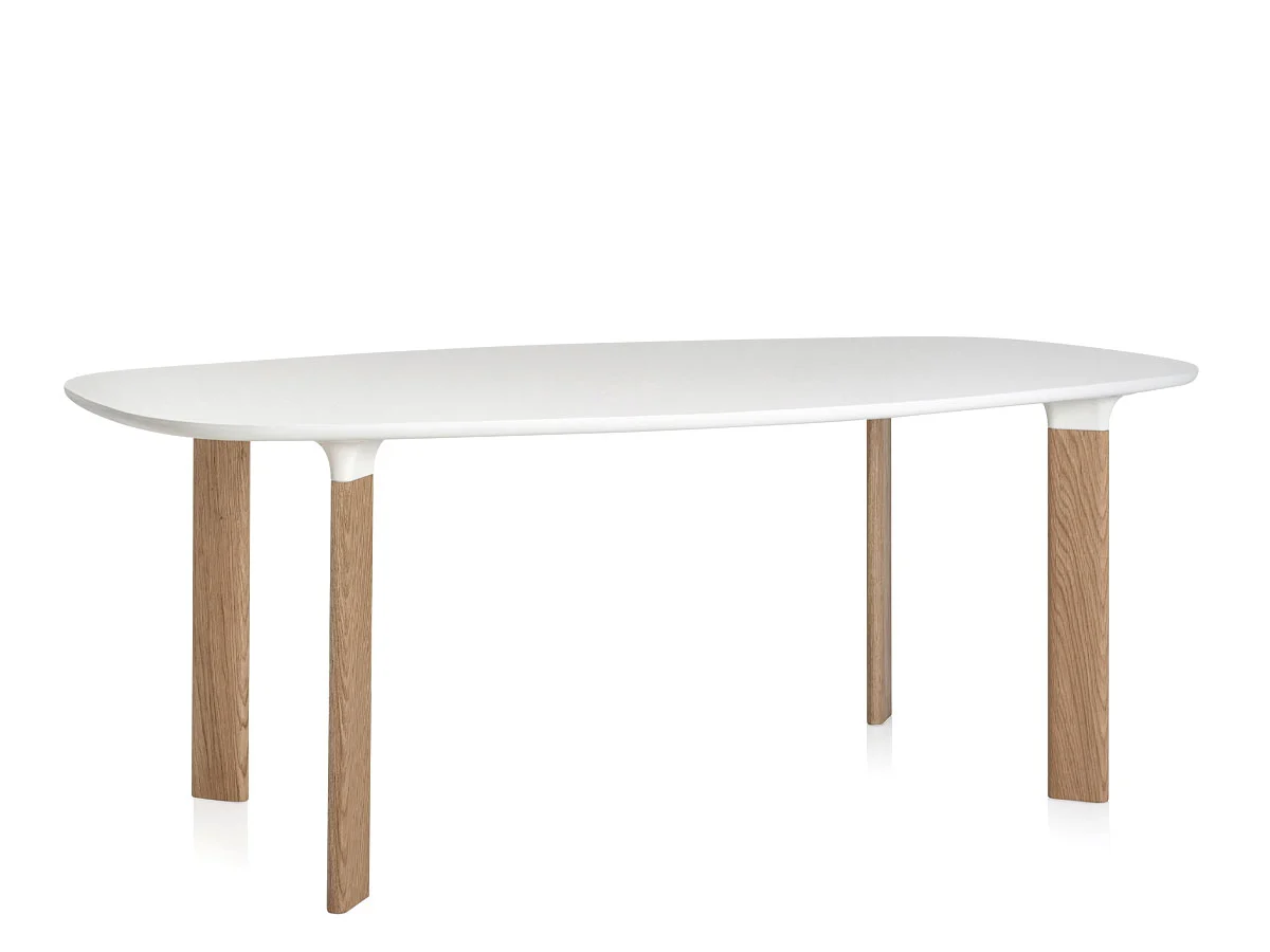 Fritz Hansen Analog JH63 Tavolo - Bianco / Bianco / Rovere