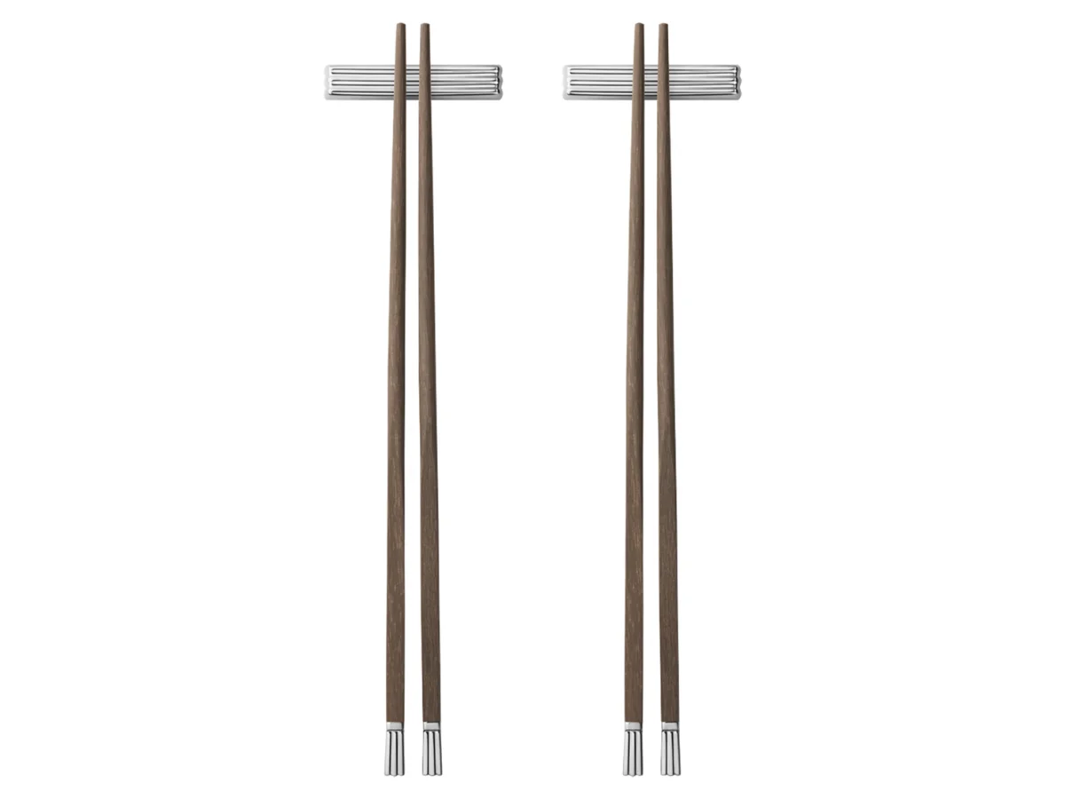 Georg Jensen Bernadotte Bacchette con supporto set di 2 pezzi