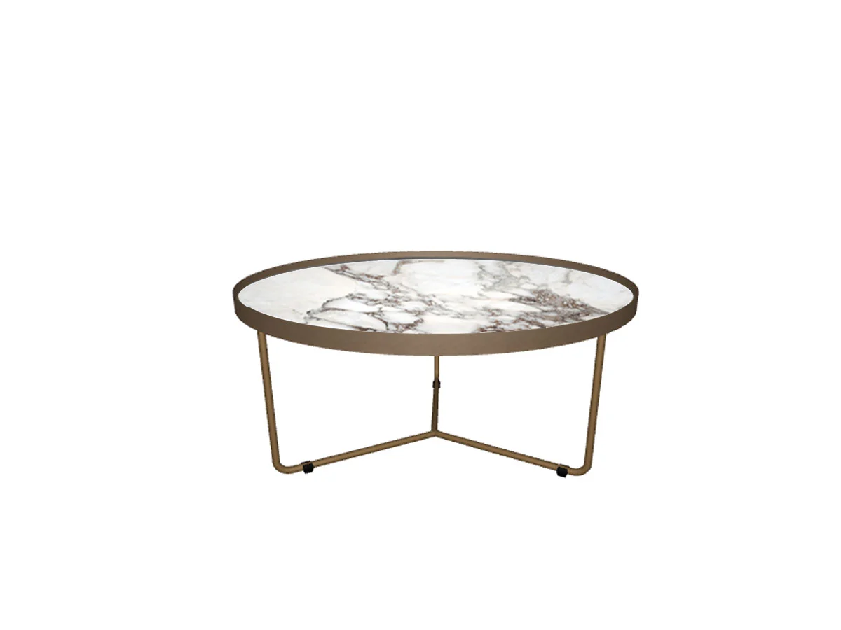 Cattelan Italia Billy Keramik Tavolino - Ø60xH28 cm KM12/Brushed Bronze