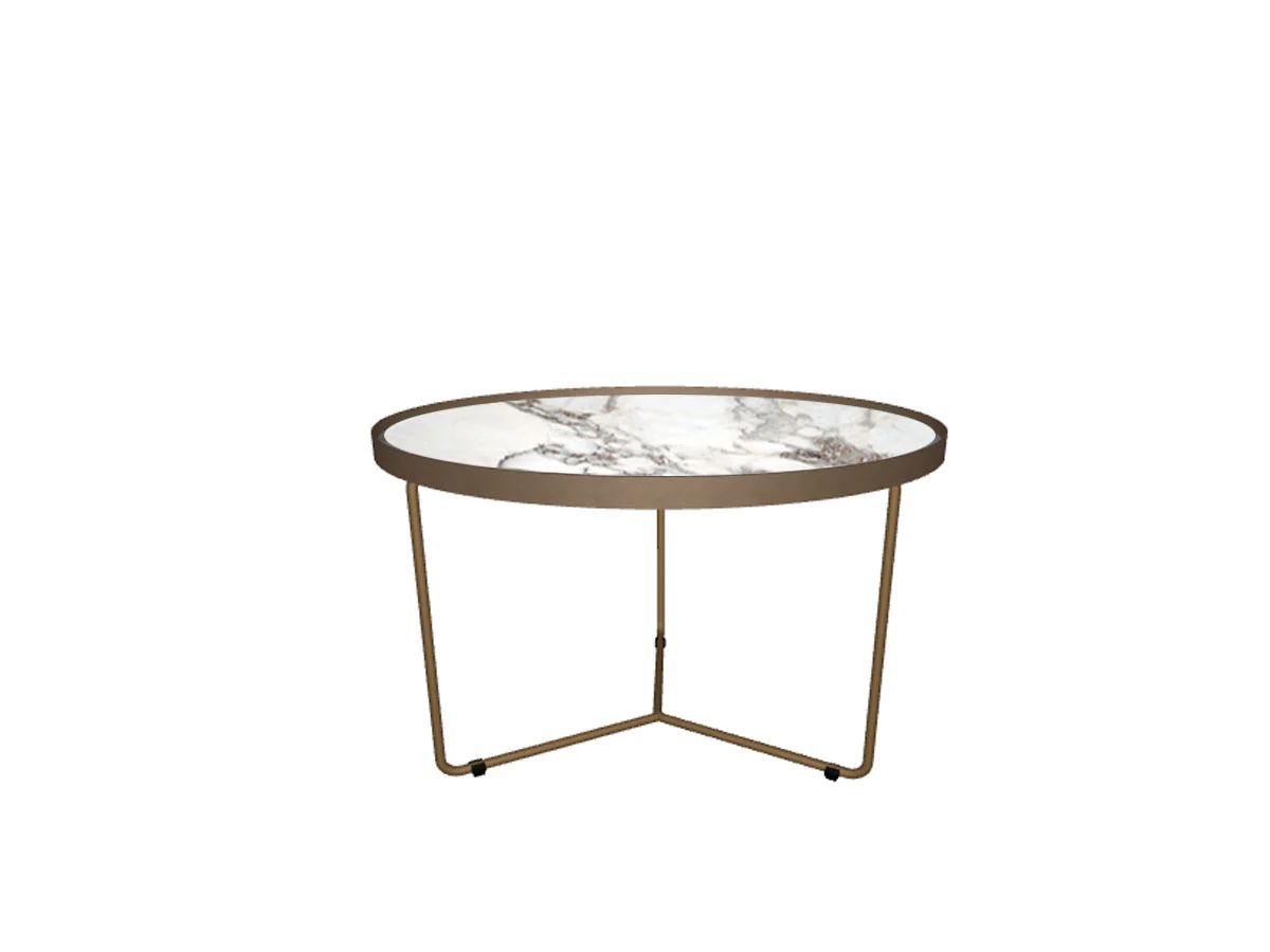 Cattelan Italia Billy Keramik Tavolino - Ø60xH38 cm KM12/Brushed Bronze
