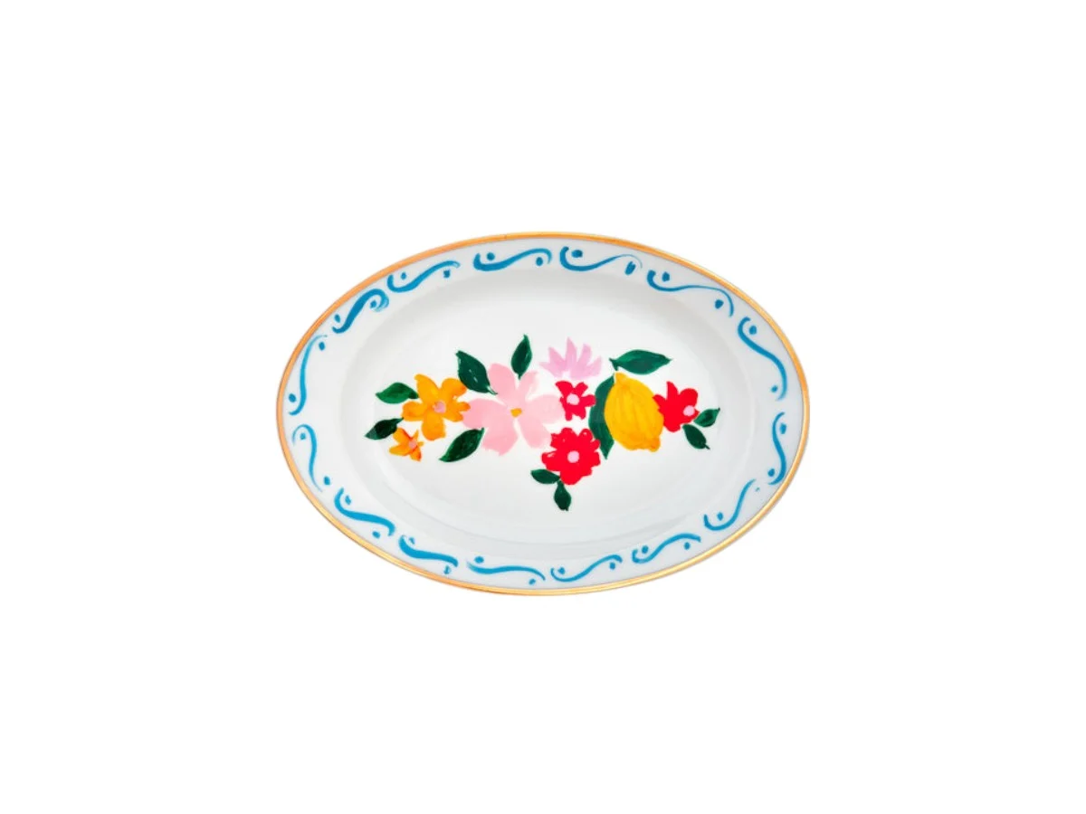 Bitossi Home Fiori e Limoni Vassoio Ovale