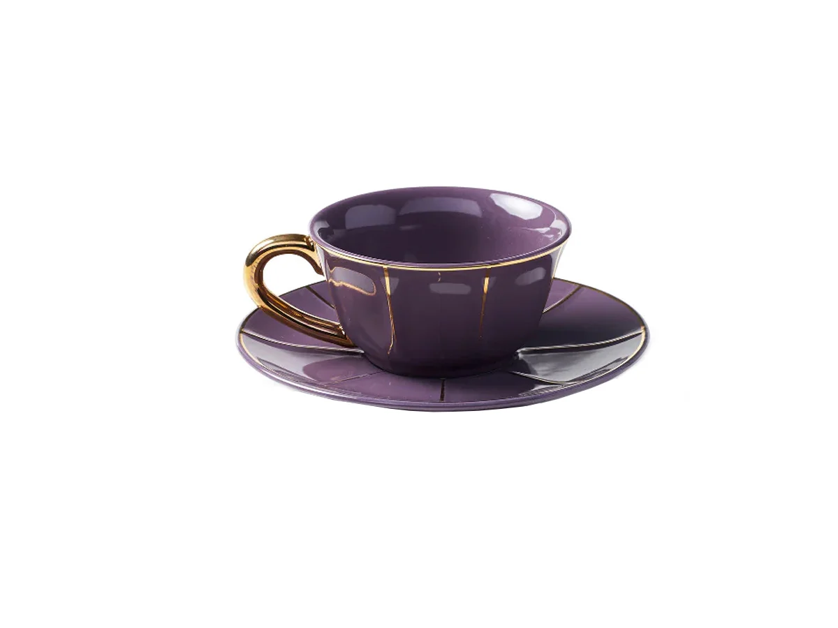 Bitossi Home Vintage Tazza da tè con piattino - Viola