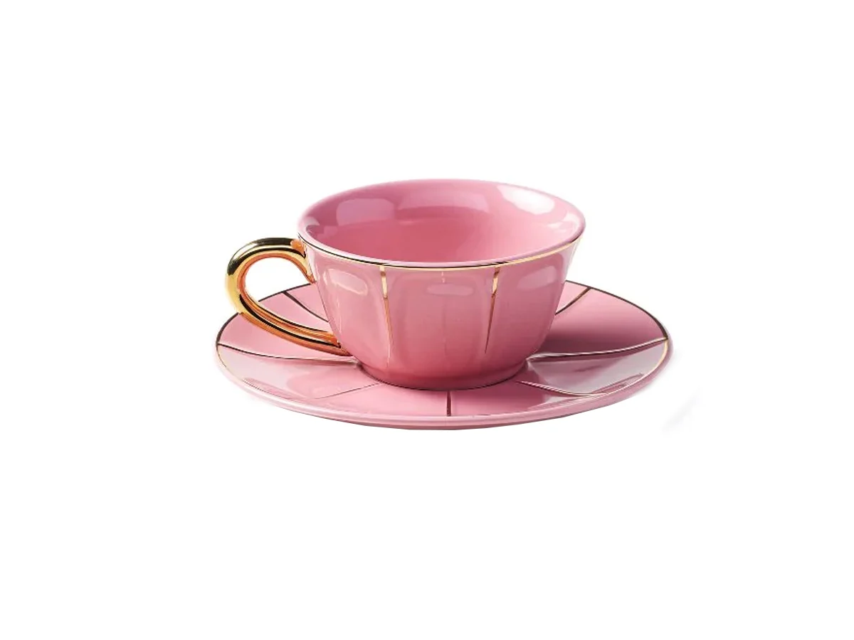 Bitossi Home Vintage Tazza da tè con piattino - Rosa