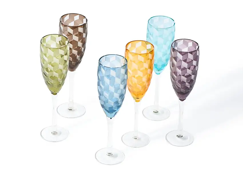Pols Potten Blocks Bicchieri da champagne- Set di 6