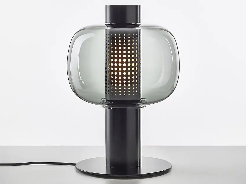Brokis Bonbori Small Lampada da Tavolo/Terra - Grigio Fumo/Nero Opaco