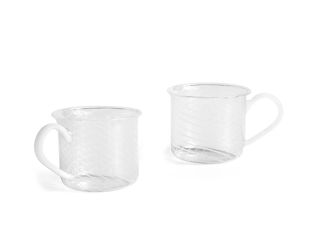 Hay Borosilicate Set di 2 Tazze - White Swirl
