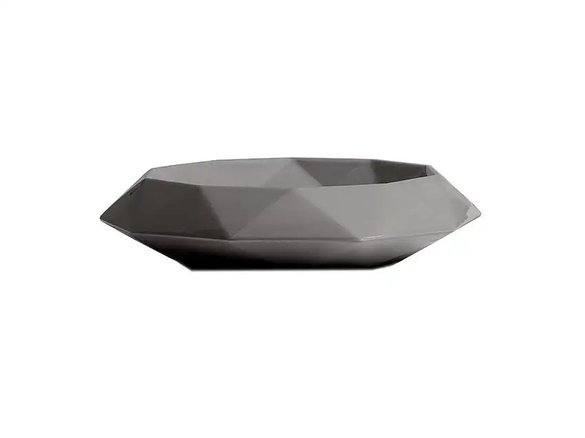 Bosa Cut Centrotavola Ø 40 cm - Grigio caldo lucido
