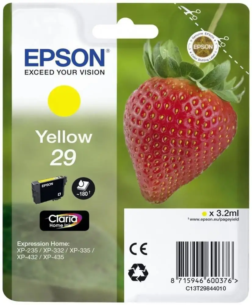 Epson Strawberry Cartuccia Fragole Giallo Inchiostri Claria Home 29 cod. C13T29844012