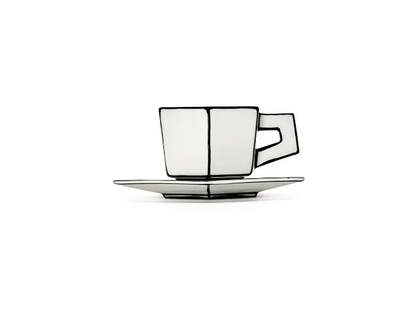 Serax Carte Blanche Tazzina da Caffè Espresso con Piattino Bianca/Nera