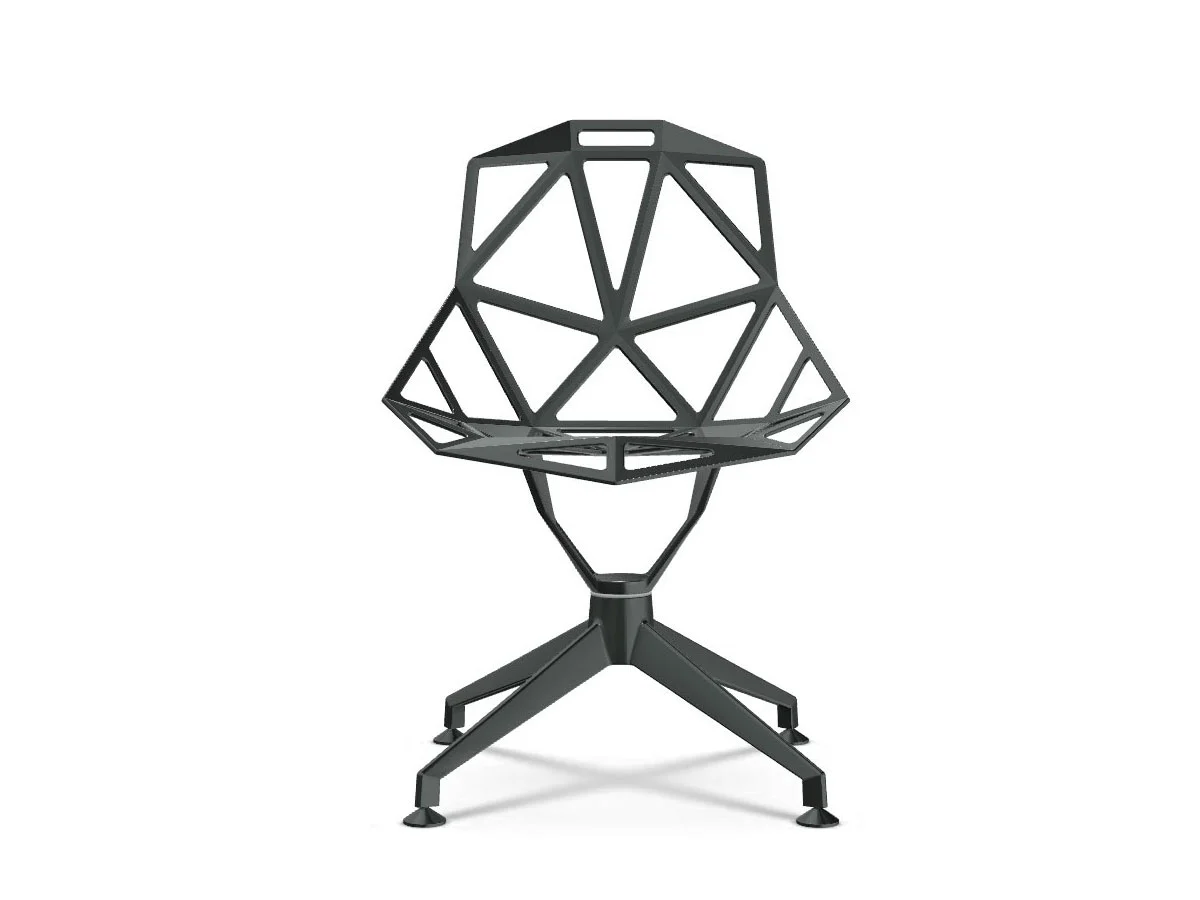 Magis Chair One 4Star - Sedia con 4 Razze Girevoli Grigio / Verde 5256