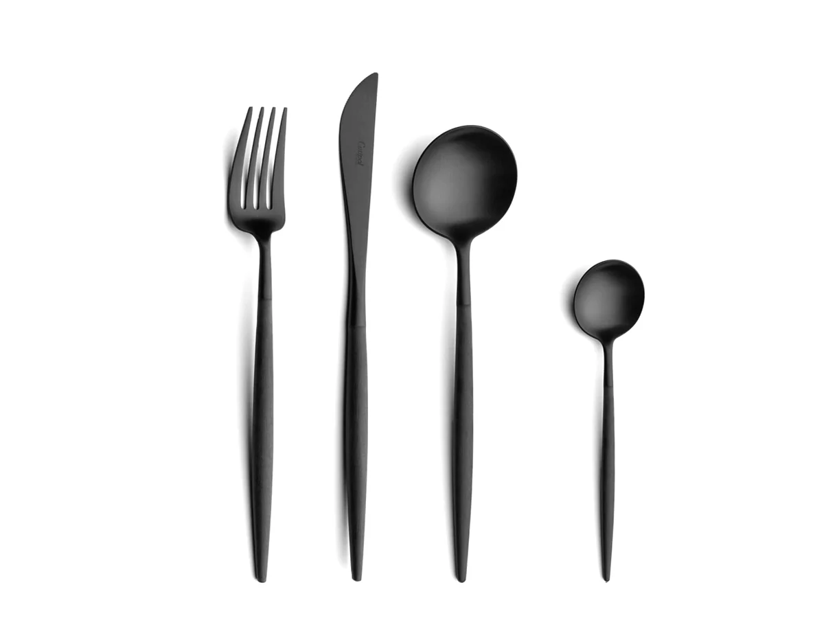 Cutipol Goa Matte Brushed All Black Set 24 pezzi
