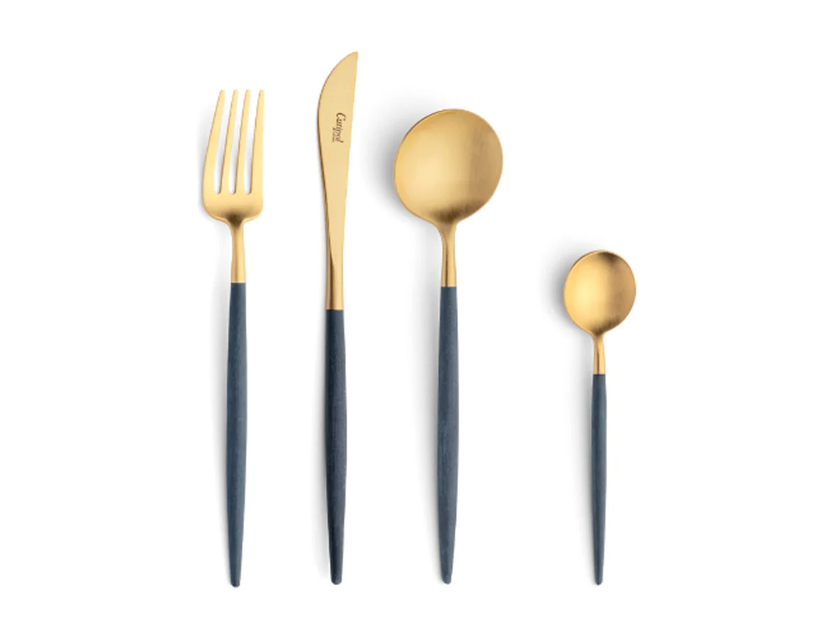 Cutipol Goa Blue Matte Gold Set 24 Pezzi