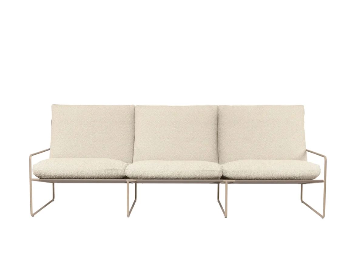 Ferm Living Desert Divano 3 Posti Pure Bouclé - Off White / Cashmere