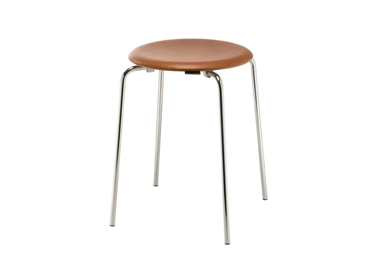 Fritz Hansen Dot Walnut Sgabello - Pelle Wild Noce / Imbottito