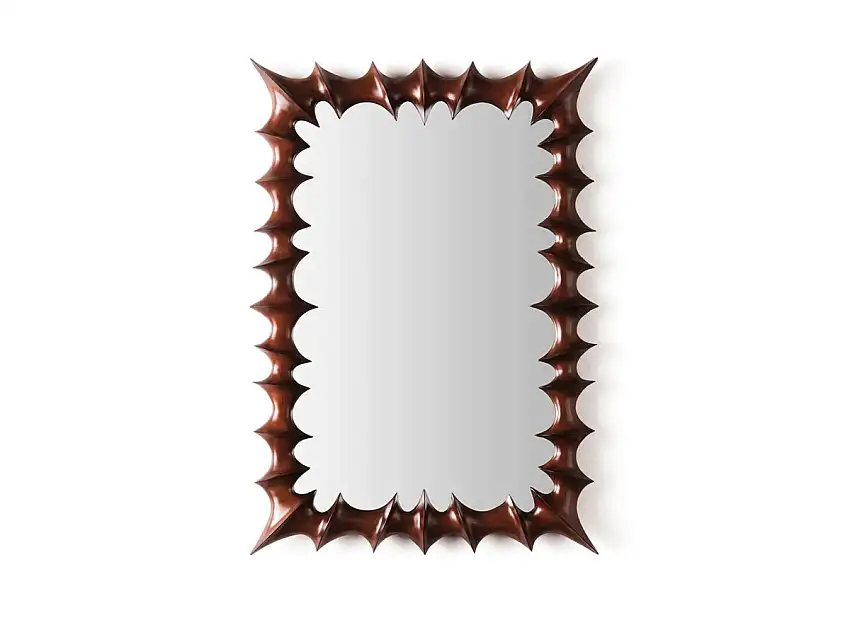 Dusty Deco Brutalist Specchio - Piccolo Legno Naturale