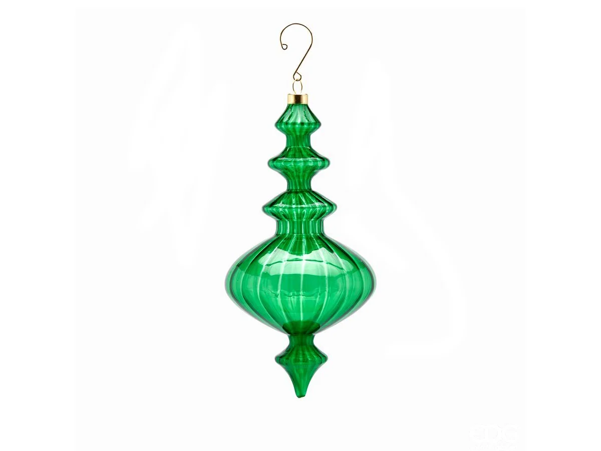 EdG Decorazione Trottola Vetro H. 23 cm - Verde