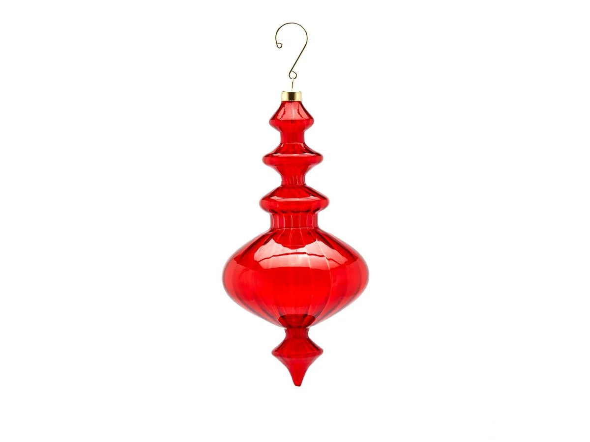 EdG Decorazione Trottola Vetro H. 23 cm - Rosso