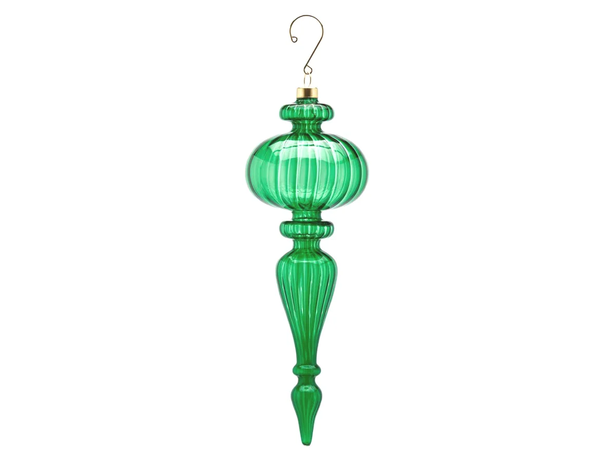 EdG Decorazione Trottola Vetro H. 25 cm - Verde