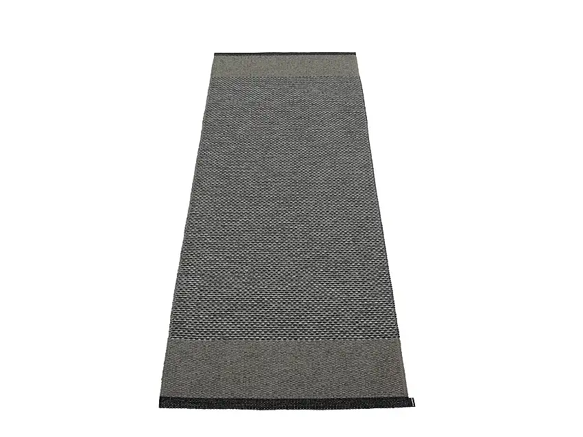 Pappelina Edit Tappeto Plastic - Nero / Carbone / Granito metallizzato - 70x200 cm