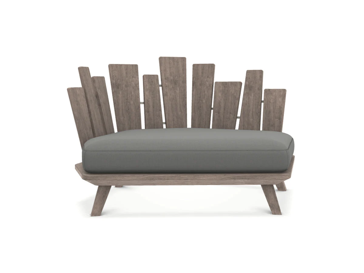 Ethimo Rafael Poltrona Lounge Destra - Teak Decapato / Grigio Hydro + Cover