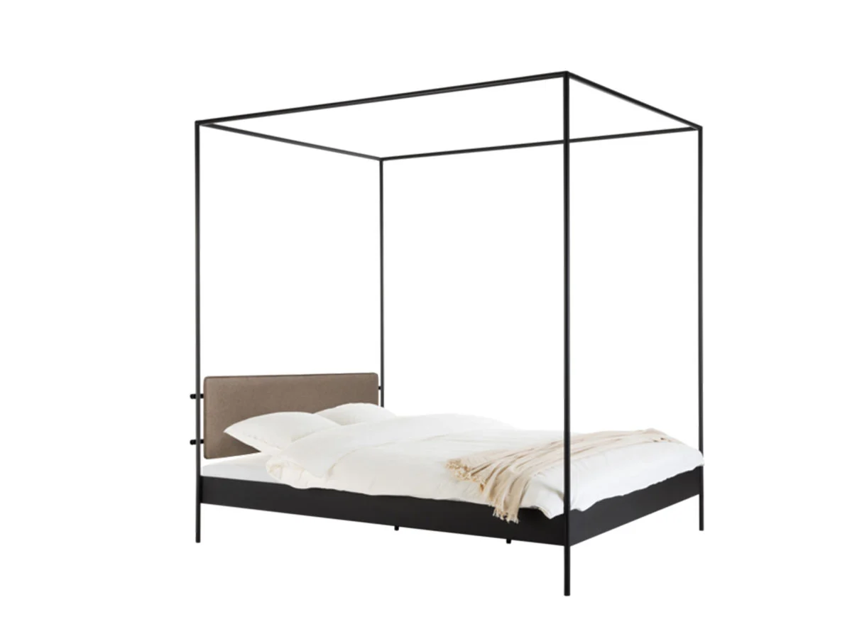 noo.ma Eton Letto a Baldacchino - 200x200 / Iced Coffee Brown