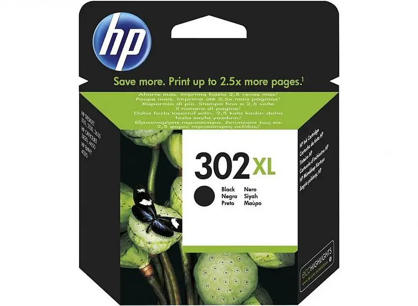 HP Cartuccia originale inchiostro nero ad alta capacità 302XL cod. F6U68AE