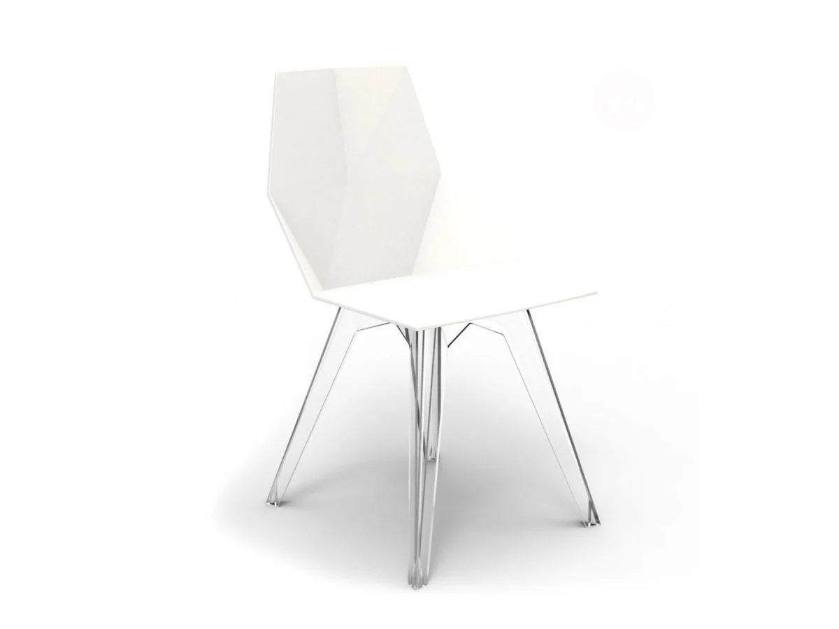 Vondom Faz Sedia senza Braccioli - Bianco / Base Trasparente