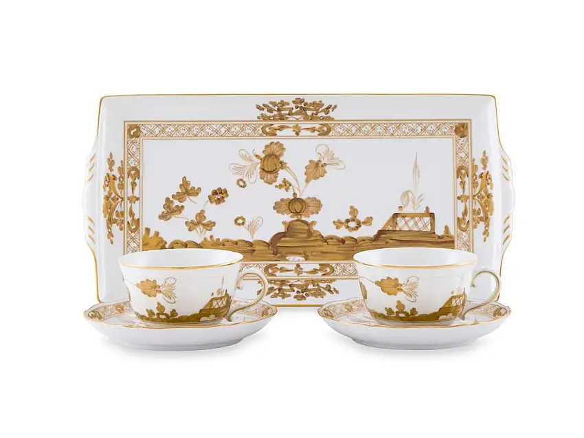 Ginori 1735 Oriente Italiano Tesori Set da tè per due persone con vassoio - Aurum