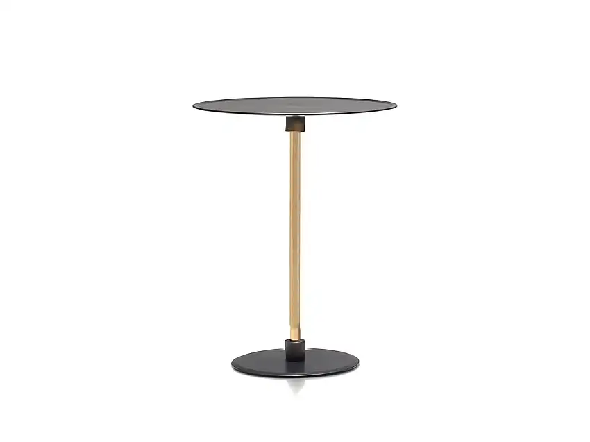 Acerbis Gong Tavolino H. 55 - Canna di fucile / Bronzo Spazzolato