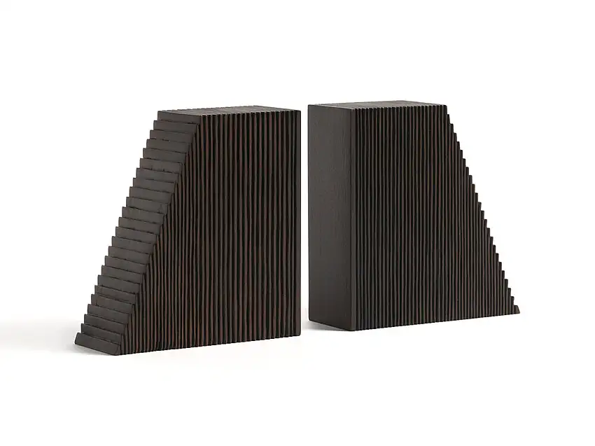 Ethnicraft Accessories Grooves Fermalibri - Set di 2