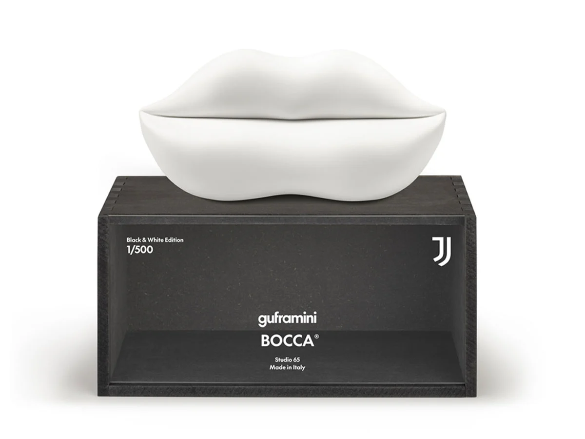 Gufram Bocca Guframini Black & White Juventus Edition Miniatura