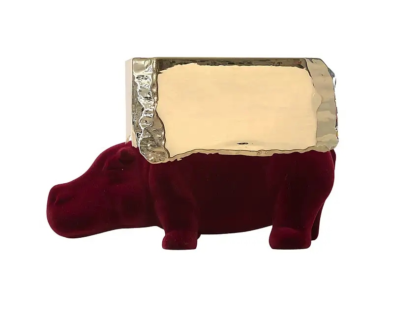 Adriani e Rossi Hippo Wagon Velvet Scultura Decorativa
