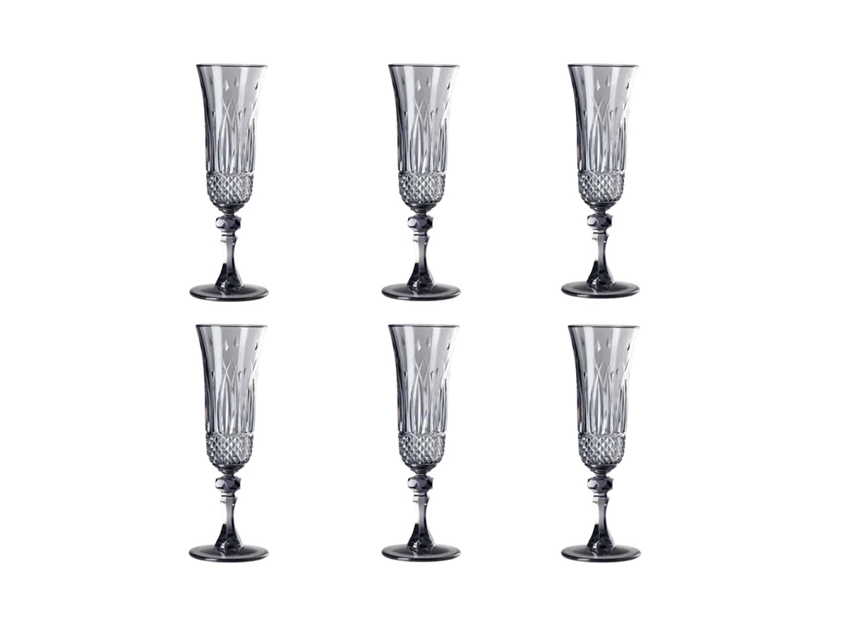 Marioluca Giusti Italia Set da 6 Flûte - Grigio