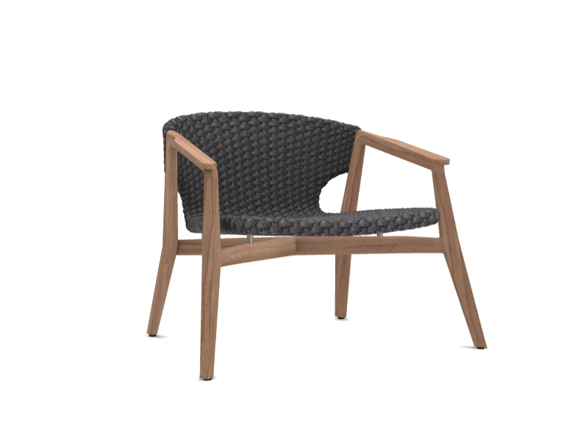 Ethimo Knit Poltrona Lounge - Teak / Corda Lava Grey