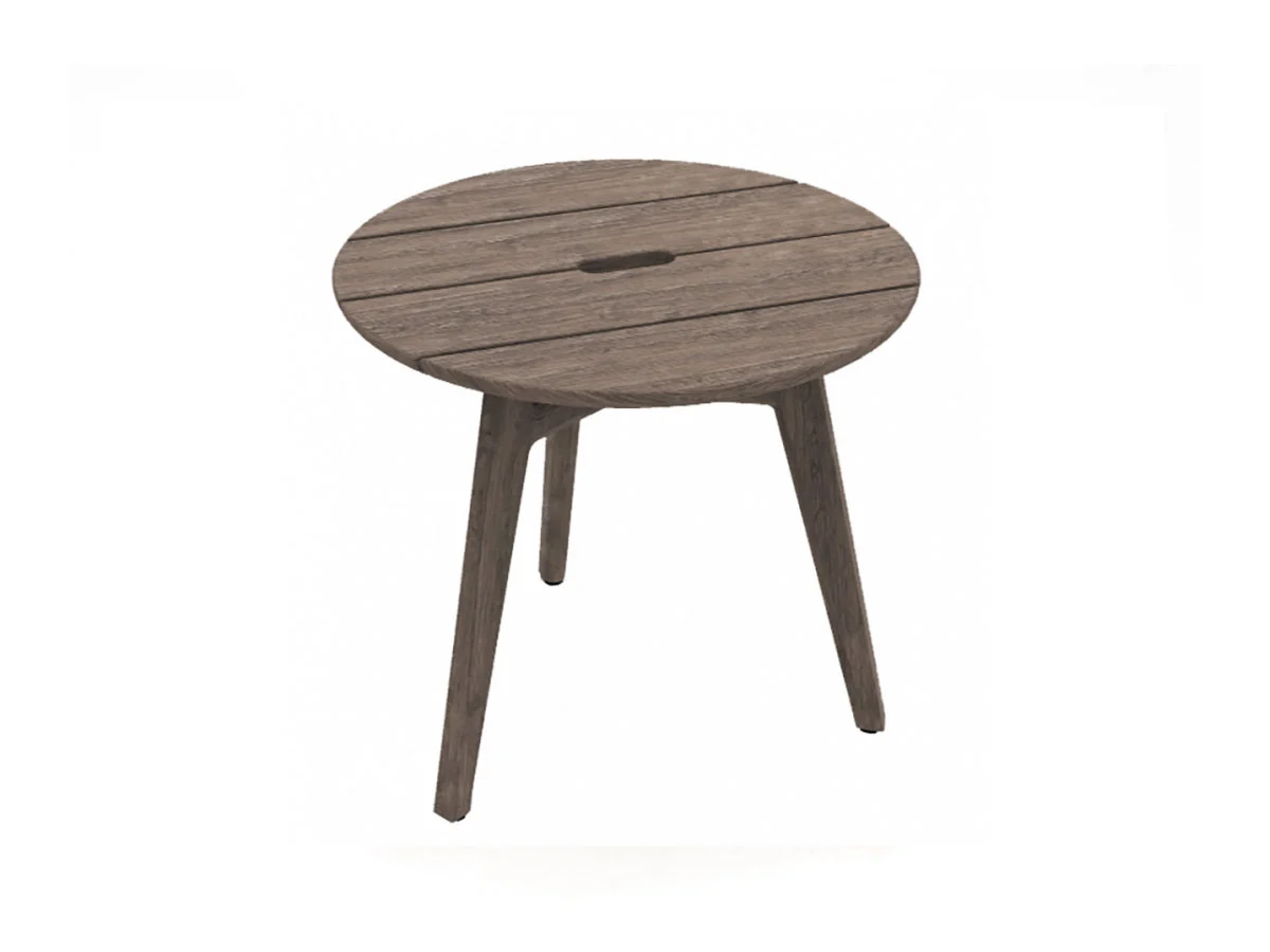 Ethimo Knit Tavolino - Ø 50x45 Teak decapato