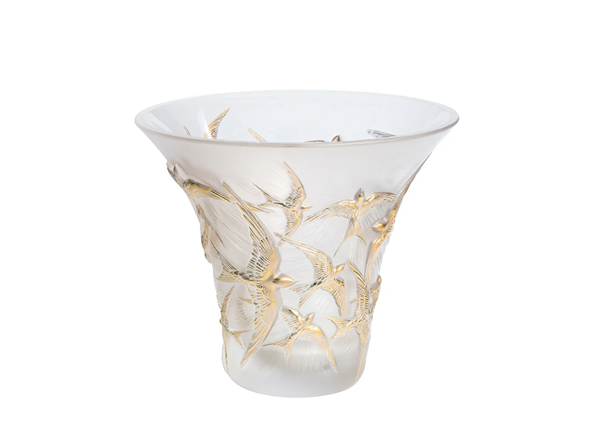 Lalique Hirondelles Flared Vaso
