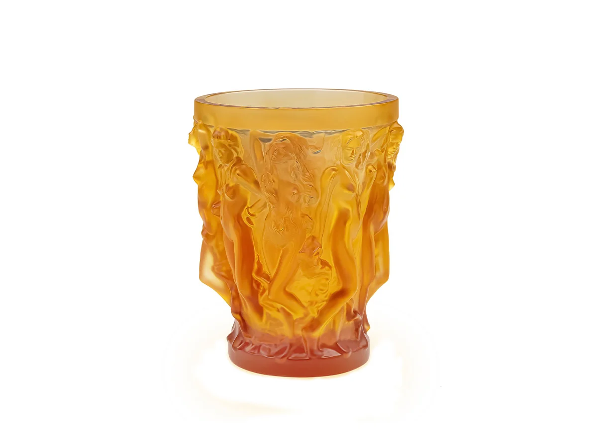 Lalique Sirènes Vaso H. 24 - Amber