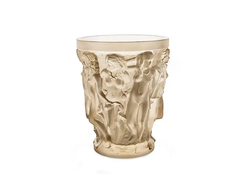 Lalique Sirènes Vaso H. 24 - Gold Luster