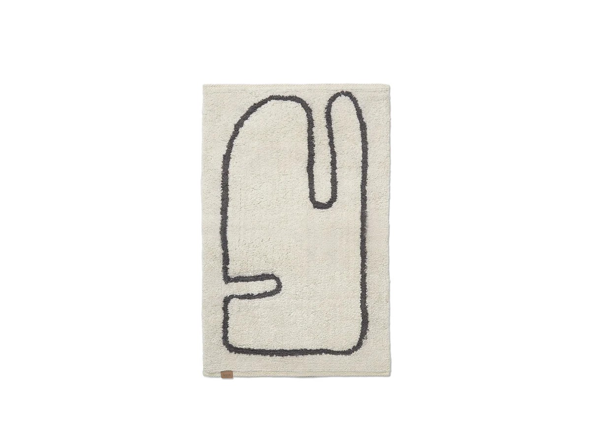 Ferm Living Lay Washable Tappeto - Bianco sporco / Caffè