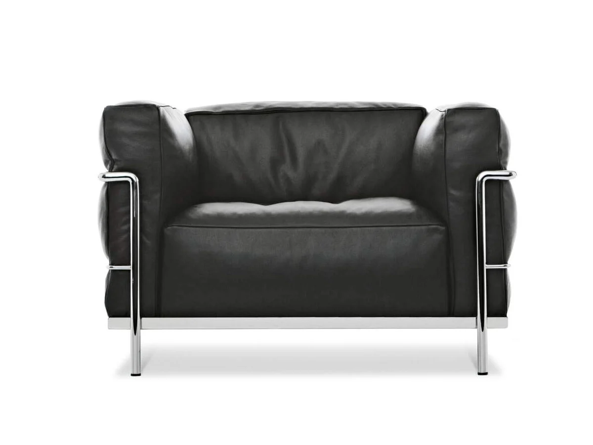 Cassina 3 Fauteuil Grand Confort, Grand Modèle - Poltrona - Cromata / LCX Grafite 13Y414