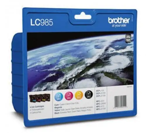Brother LC-985VALBP cartuccia d'inchiostro 4 pz Originale Nero, Ciano, Magenta, Giallo cod. LC-985VALBP