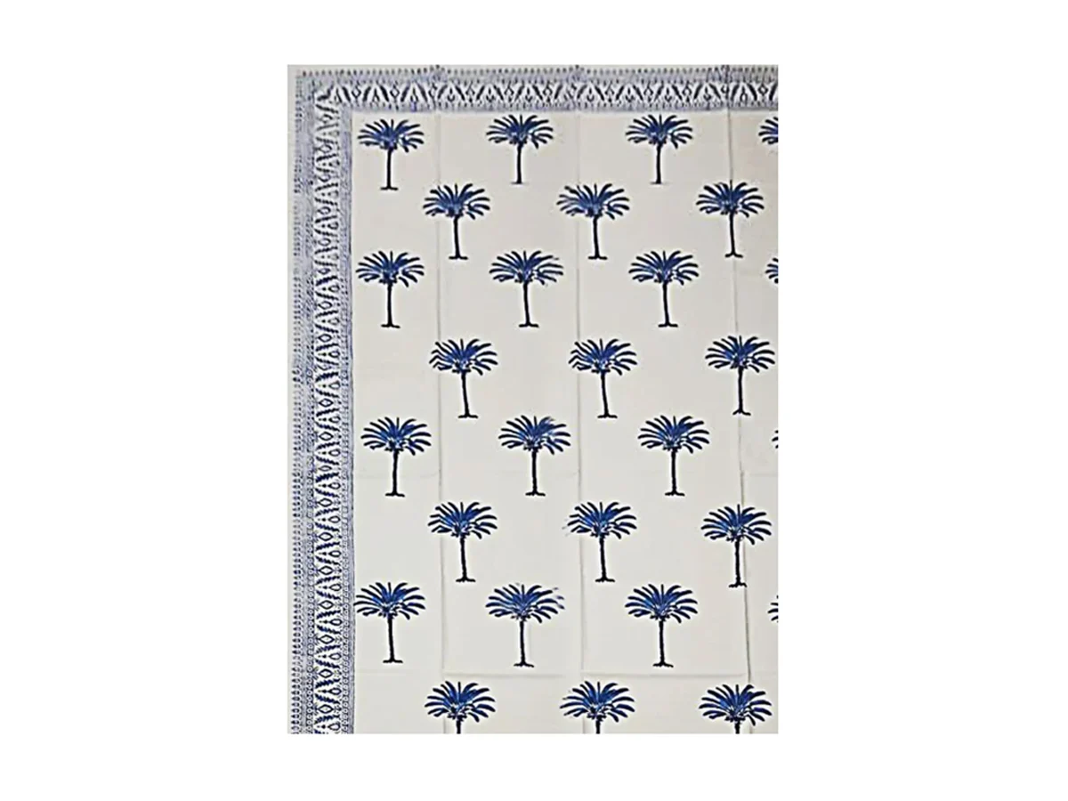Les Ottomans Tovaglia in Cotone Stampata a Mano – IKB79