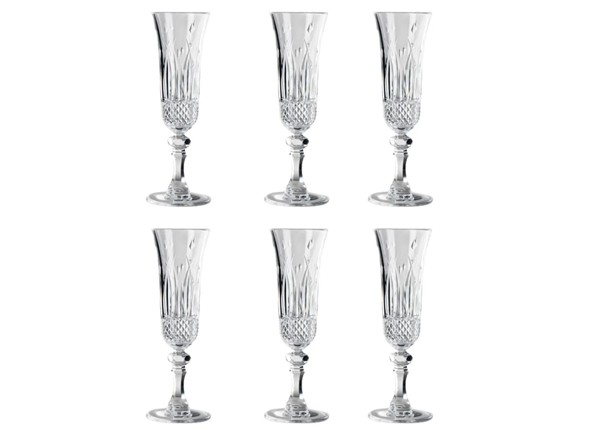 Marioluca Giusti Italia Set da 6 Flûte -Trasparente